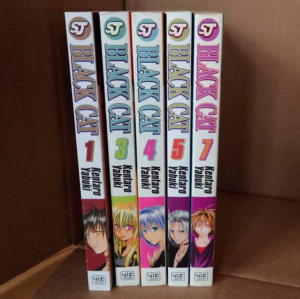Manga: Black cat vol 1, 3-5, and 7
